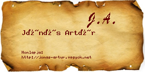 Jónás Artúr névjegykártya